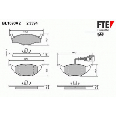 BL1693A2 FTE Комплект тормозных колодок, дисковый тормоз