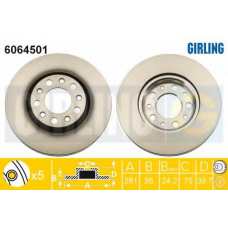 6064501 GIRLING Тормозной диск