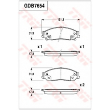 GDB7654 TRW Комплект тормозных колодок, дисковый тормоз