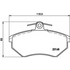 8DB 355 017-901 HELLA Комплект тормозных колодок, дисковый тормоз