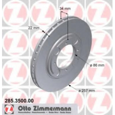 285.3500.00 ZIMMERMANN Тормозной диск