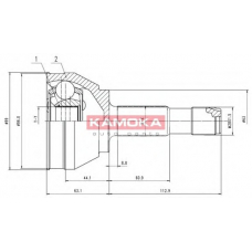 6706 KAMOKA Шарнирный комплект, приводной вал