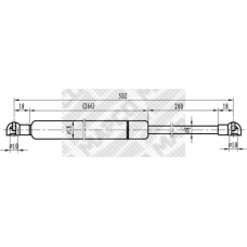 91809 MAPCO Газовая пружина, крышка багажник