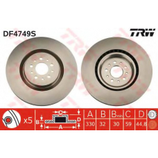 DF4749S TRW Тормозной диск