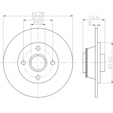 8DD 355 113-441 HELLA PAGID Тормозной диск