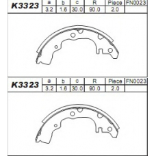 K3323 ASIMCO Комплект тормозных колодок