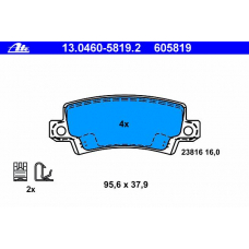 13.0460-5819.2 ATE Комплект тормозных колодок, дисковый тормоз