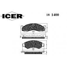 181400 ICER Комплект тормозных колодок, дисковый тормоз
