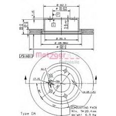 24946 E METZGER Тормозной диск