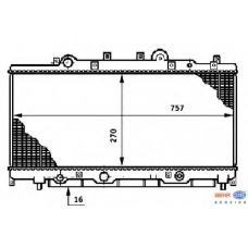 8MK 376 708-741 HELLA Радиатор, охлаждение двигателя