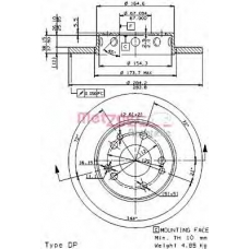 10278 E METZGER Тормозной диск