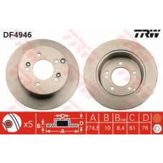 DF4946 TRW Тормозной диск