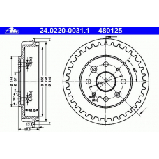 24.0220-0031.1 ATE Тормозной барабан