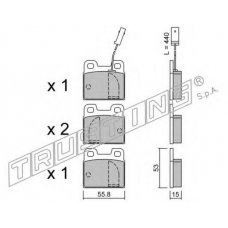 010.2 TRUSTING Комплект тормозных колодок, дисковый тормоз