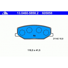 13.0460-5858.2 ATE Комплект тормозных колодок, дисковый тормоз