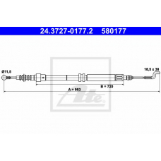24.3727-0177.2 ATE Трос, стояночная тормозная система