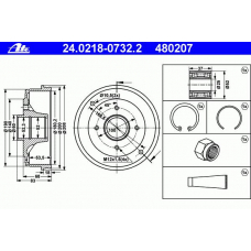 24.0218-0732.2 ATE Тормозной барабан