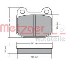 1170425 METZGER Комплект тормозных колодок, дисковый тормоз