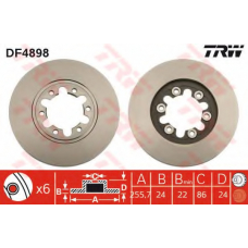 DF4898 TRW Тормозной диск