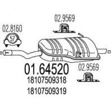 01.64520 MTS Глушитель выхлопных газов конечный