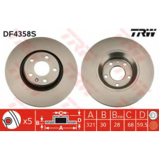DF4358S TRW Тормозной диск