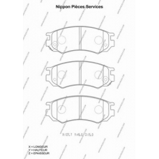 N360N60 NPS Комплект тормозных колодок, дисковый тормоз