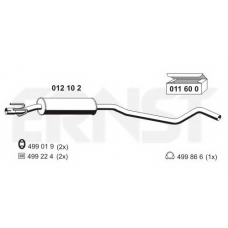 012102 ERNST Средний глушитель выхлопных газов