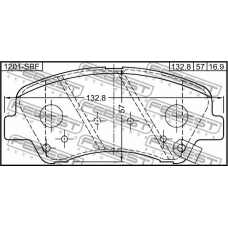 1201-SBF FEBEST Комплект тормозных колодок, дисковый тормоз