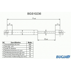 BGS10236 BUGIAD Газовая пружина, крышка багажник