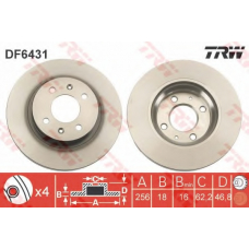 DF6431 TRW Тормозной диск