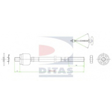 A2-5649 DITAS Осевой шарнир, рулевая тяга