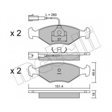 22-0057-1 METELLI Комплект тормозных колодок, дисковый тормоз