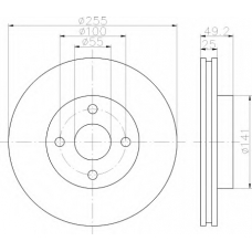 8DD 355 120-261 HELLA Тормозной диск