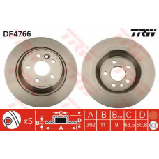 DF4766 TRW Тормозной диск