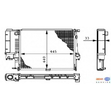 8MK 376 711-084 HELLA Радиатор, охлаждение двигателя