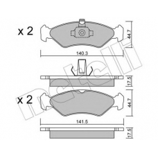 22-0088-0 METELLI Комплект тормозных колодок, дисковый тормоз