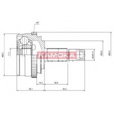 6636 KAMOKA Шарнирный комплект, приводной вал