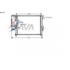 BW2122 AVA Радиатор, охлаждение двигателя