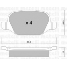 22-0324-1 METELLI Комплект тормозных колодок, дисковый тормоз