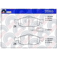 20265 GALFER Комплект тормозных колодок, дисковый тормоз