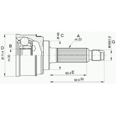 CVJ5349.10 OPEN PARTS Шарнирный комплект, приводной вал