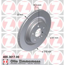 400.3617.00 ZIMMERMANN Тормозной диск