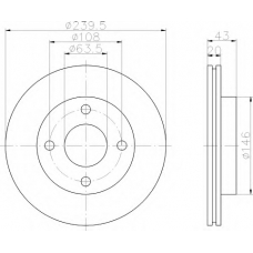 8DD 355 102-221 HELLA Тормозной диск