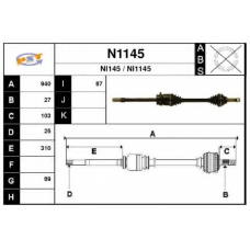 N1145 SNRA Приводной вал