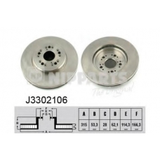 J3302106 NIPPARTS Тормозной диск
