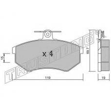 151.0 TRUSTING Комплект тормозных колодок, дисковый тормоз