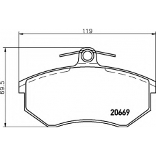 8DB 355 017-701 HELLA Комплект тормозных колодок, дисковый тормоз