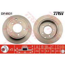 DF4931 TRW Тормозной диск