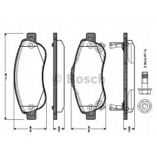 0 986 TB3 013 BOSCH Комплект тормозных колодок, дисковый тормоз