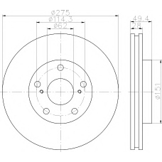 8DD 355 111-611 HELLA PAGID Тормозной диск